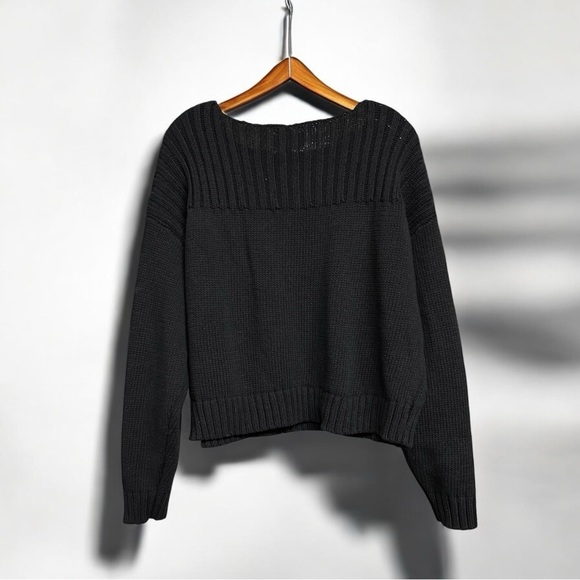 🌻LUCKY BRAND Black Textured Pullover Sweater Size XL - Picture 7 of 11